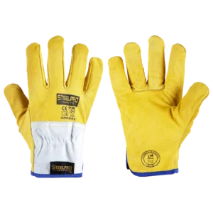 Guante cuero Driver Amarillo, Steelpro