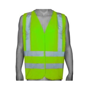 Chaleco alta velocidad verde 4 bandas, Steelpro