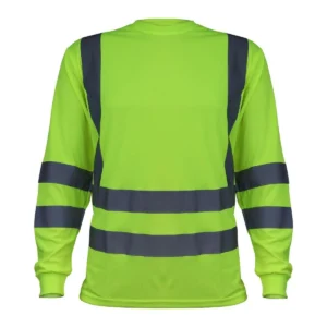 Polera Activex Polo Dry Fit Verde Fluor Con Reflectante Manga Larga Uv