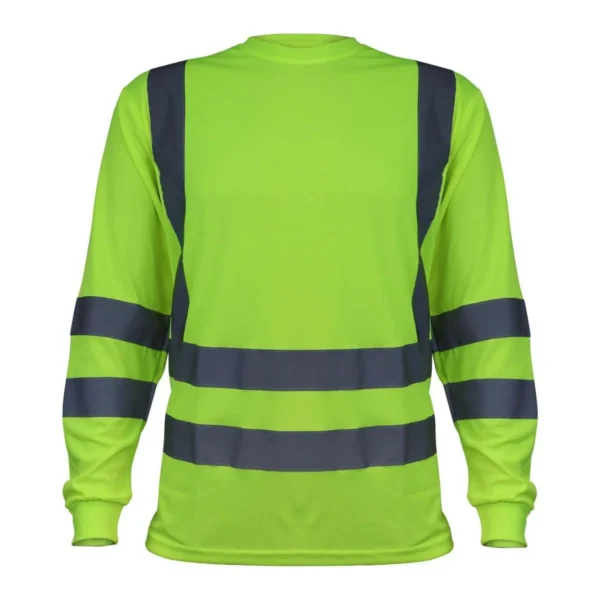 Polera Activex Polo Dry Fit Verde Fluor Con Reflectante Manga Larga Uv