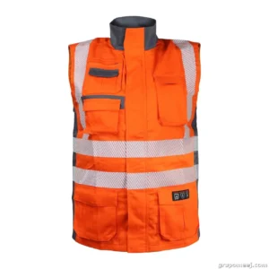 Chaleco Geologo Ignifugo Absolute Fire FRSVT NFPA 13034 Naranjo - Gris