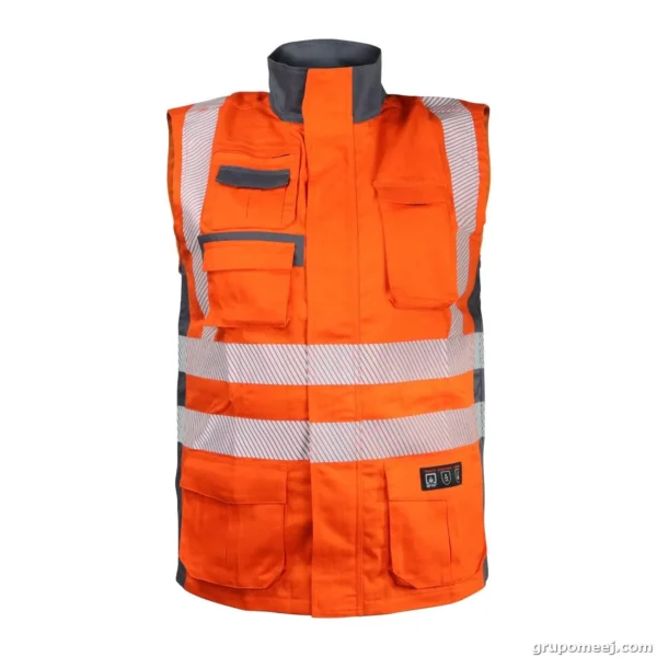 Chaleco Geologo Ignifugo Absolute Fire FRSVT NFPA 13034 Naranjo - Gris